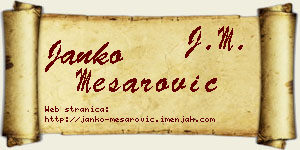 Janko Mesarović vizit kartica